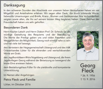 Traueranzeige von Georg Fleck 
