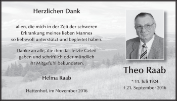 Traueranzeige von Theo Raab 