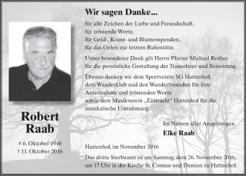 Traueranzeige von Robert Raab 