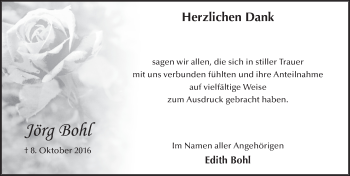 Traueranzeige von Jörg Bohl 