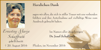 Traueranzeige von Ernestine Maria Schaffrath 