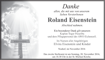 Traueranzeige von Roland Eisenstein 
