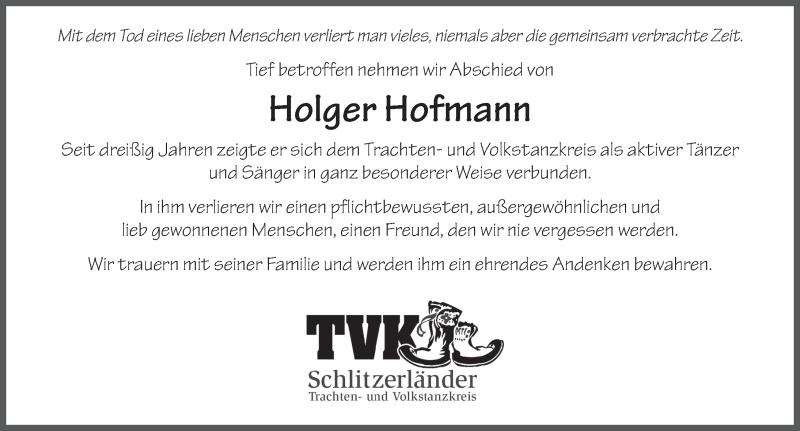  Traueranzeige für Holger Hofmann vom 21.12.2016 aus 