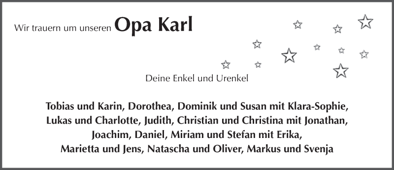  Traueranzeige für Karl Mihm vom 21.12.2016 aus 