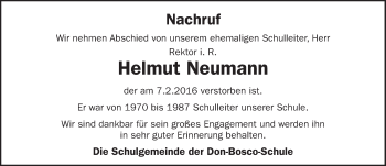 Traueranzeige von Helmut Neumann 
