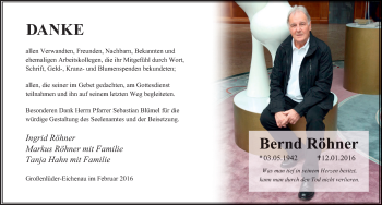 Traueranzeige von Bernd Röhner 