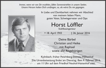 Traueranzeige von Horst Löffler 