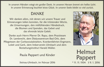 Traueranzeige von Helmut Pappert 