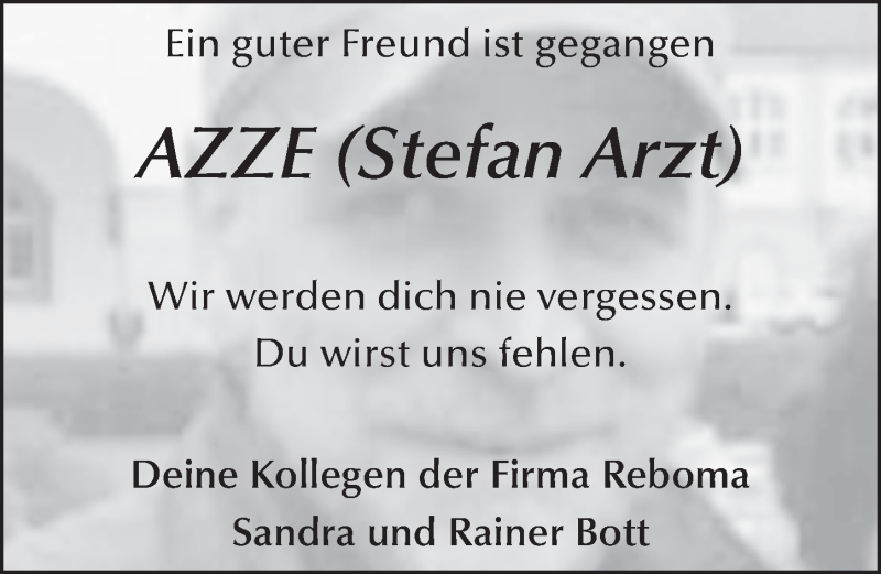  Traueranzeige für Stefan Arzt vom 08.03.2016 aus 