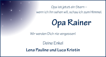 Traueranzeige von Rainer Vogt 