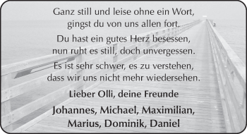 Traueranzeige von Oliver Witzel 