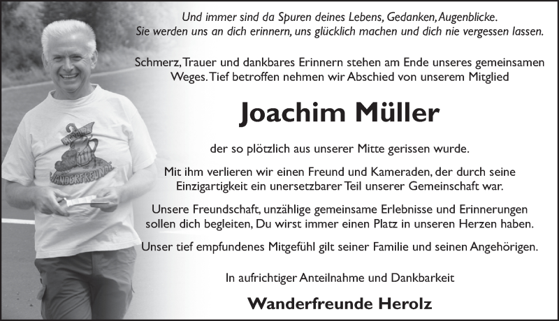  Traueranzeige für Joachim Müller vom 25.05.2016 aus 