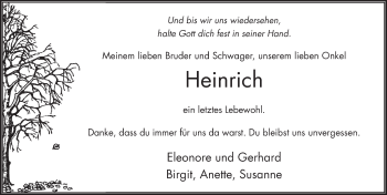 Traueranzeige von Heinrich Weißbecker 