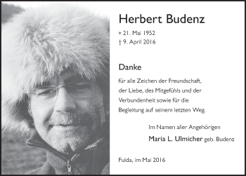 Traueranzeige von Herbert Budenz 