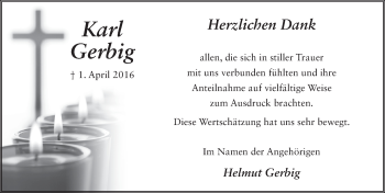 Traueranzeige von Karl Gerbig 