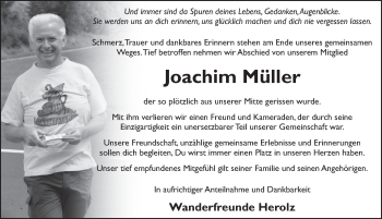 Traueranzeige von Joachim Müller 
