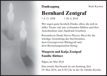 Traueranzeige von Bernhard Zentgraf 