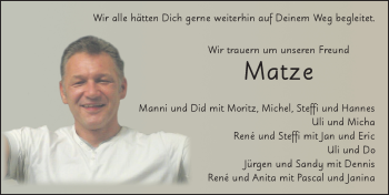 Traueranzeige von Matthias Lenk 