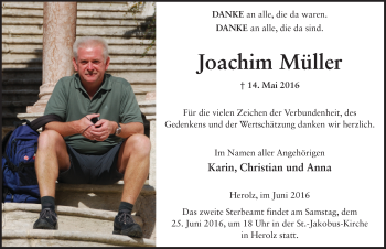 Traueranzeige von Joachim Müller 