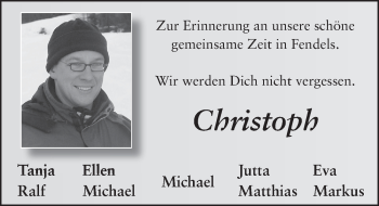 Traueranzeige von Christoph Anderka 