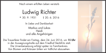 Traueranzeige von Ludwig Richter 