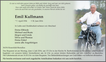 Traueranzeige von Emil Kullmann 