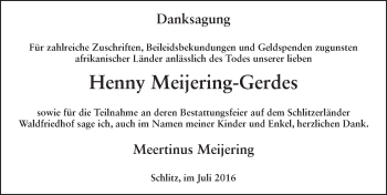Traueranzeige von Henny Meijering-Gerdes 