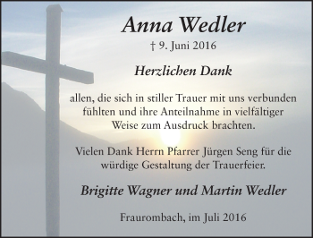 Traueranzeige von Anna Wedler 