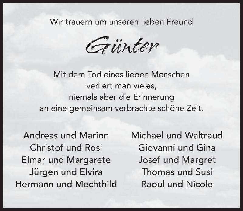  Traueranzeige für Günter Frimmel vom 16.07.2016 aus 