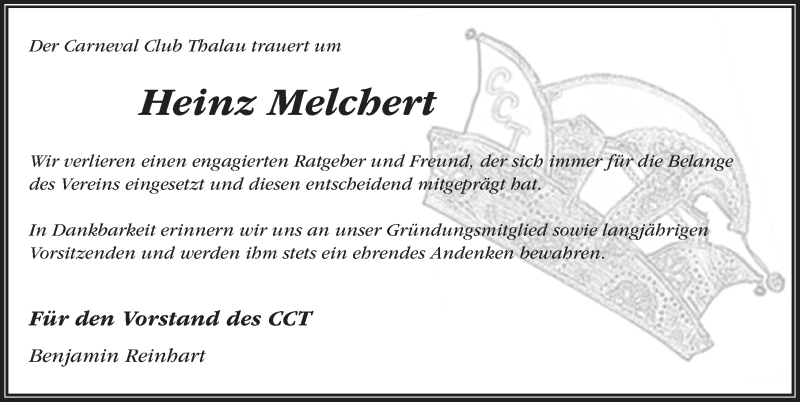  Traueranzeige für Heinz Melchert vom 31.08.2016 aus 