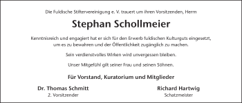 Traueranzeige von Stephan Schollmeier 