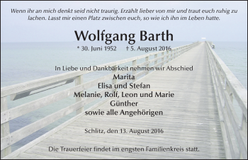 Traueranzeige von Wolfgang Barth 