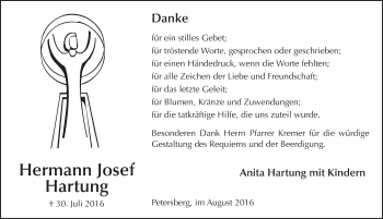 Traueranzeige von Hermann Josef Hartung 