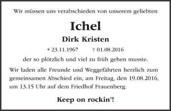 Traueranzeige von Dirk Kristen 