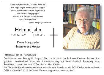 Traueranzeige von Helmut Jahn 
