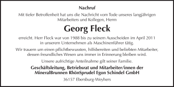 Traueranzeige von Georg Fleck 