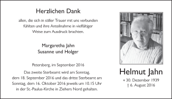 Traueranzeige von Helmut Jahn 