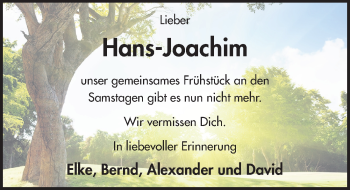 Traueranzeige von Hans-Joachim Heller 