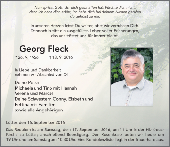 Traueranzeige von Georg Fleck 