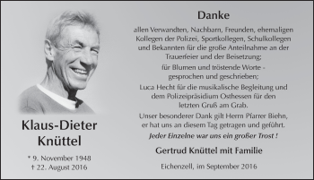 Traueranzeige von Klaus-Dieter Knüttel 