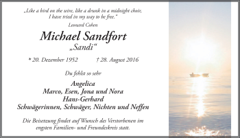 Traueranzeige von Michael Sandfort 