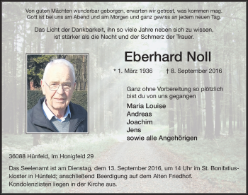 Traueranzeige von Eberhard Noll 