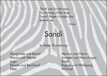 Traueranzeige von Michael Sandfort 