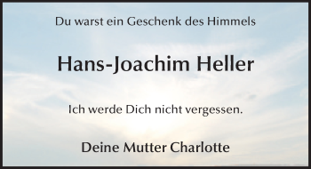 Traueranzeige von Hans-Joachim Heller 