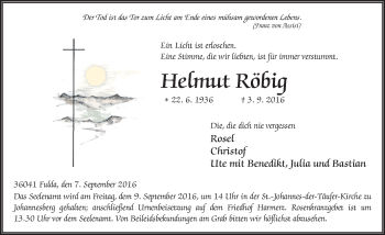 Traueranzeige von Helmut Röbig 