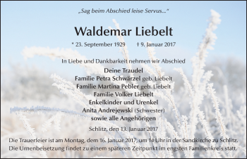Traueranzeige von Waldemar Liebelt 