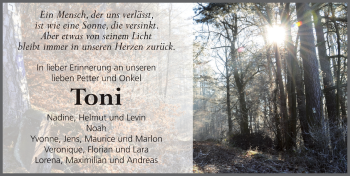 Traueranzeige von Anton Schüler 