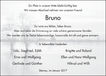 Traueranzeige von Bruno Müller 