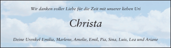 Traueranzeige von Christa Jörges 