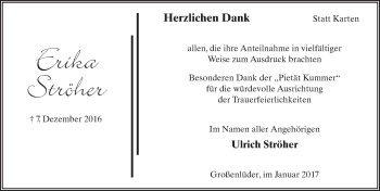 Traueranzeige von Erika Ströher 